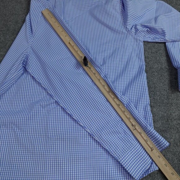 Vineyard Vines Whale Shirt L Blue Gingham Plaid Performance - Picture 7 of 8